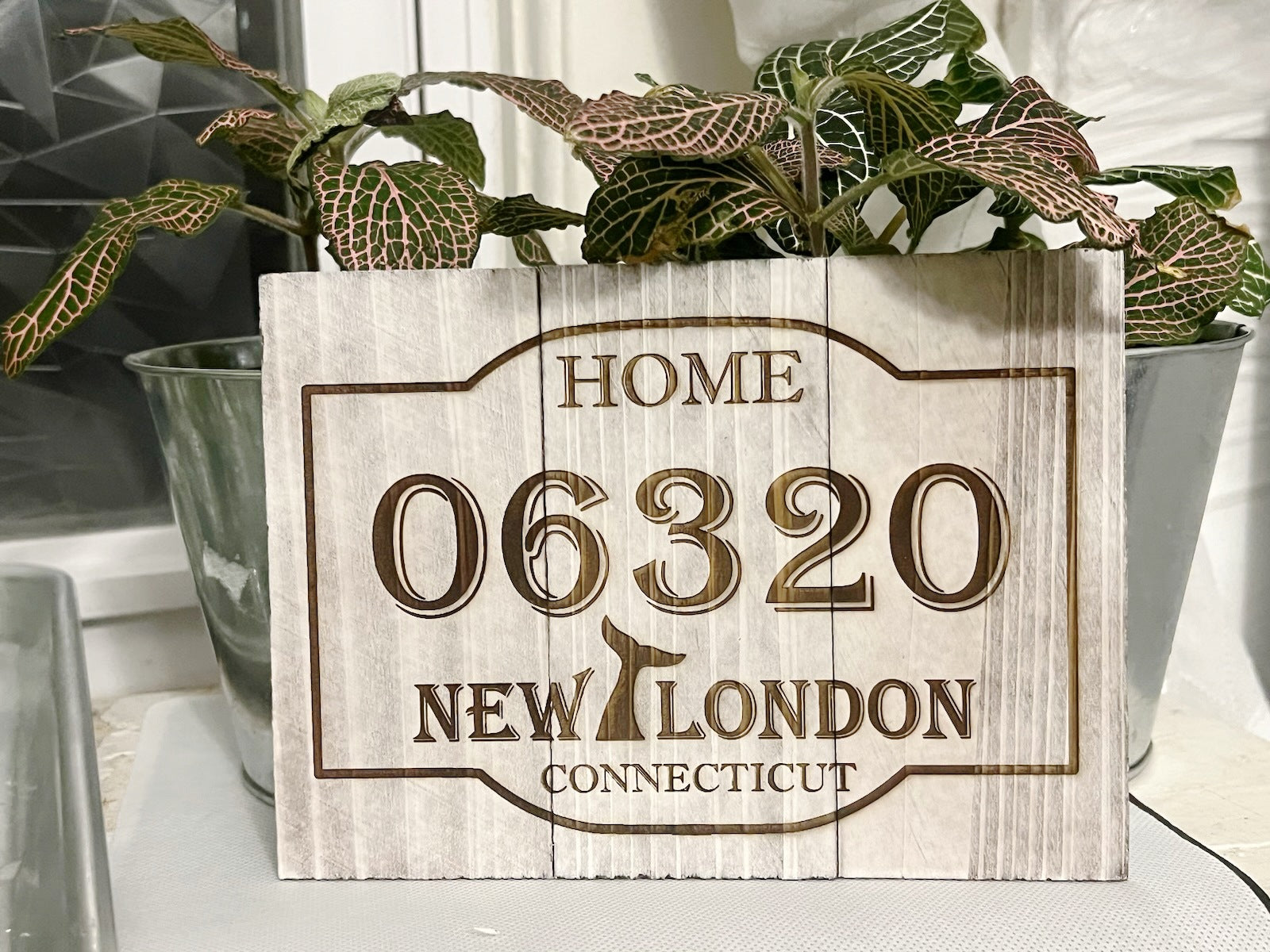 New London Zip Code City State Sign – Thames Street Laserworks