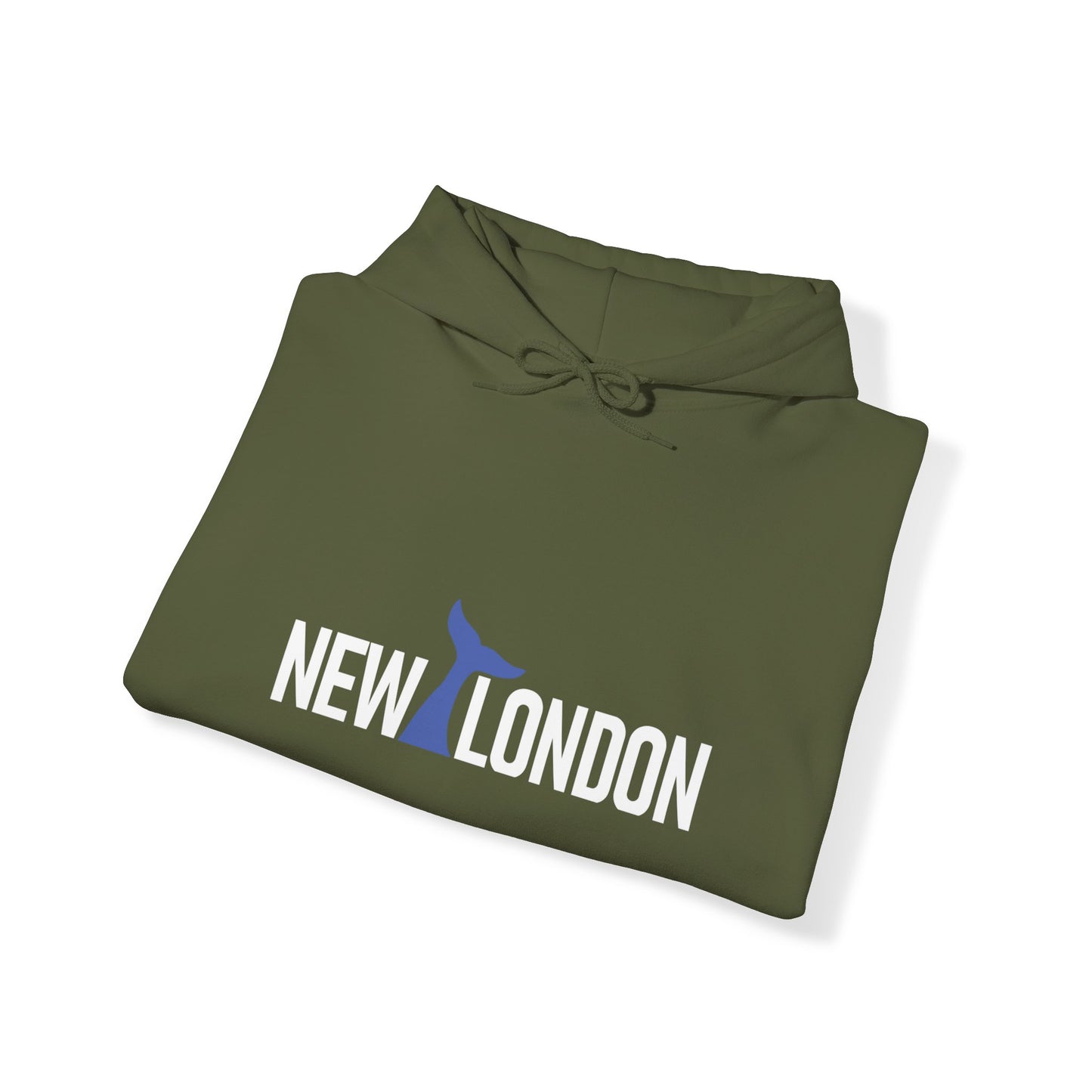 New London, CT - Whale Tail Graphic, Unisex Heavy Blend™ Hooded Sweatshirt