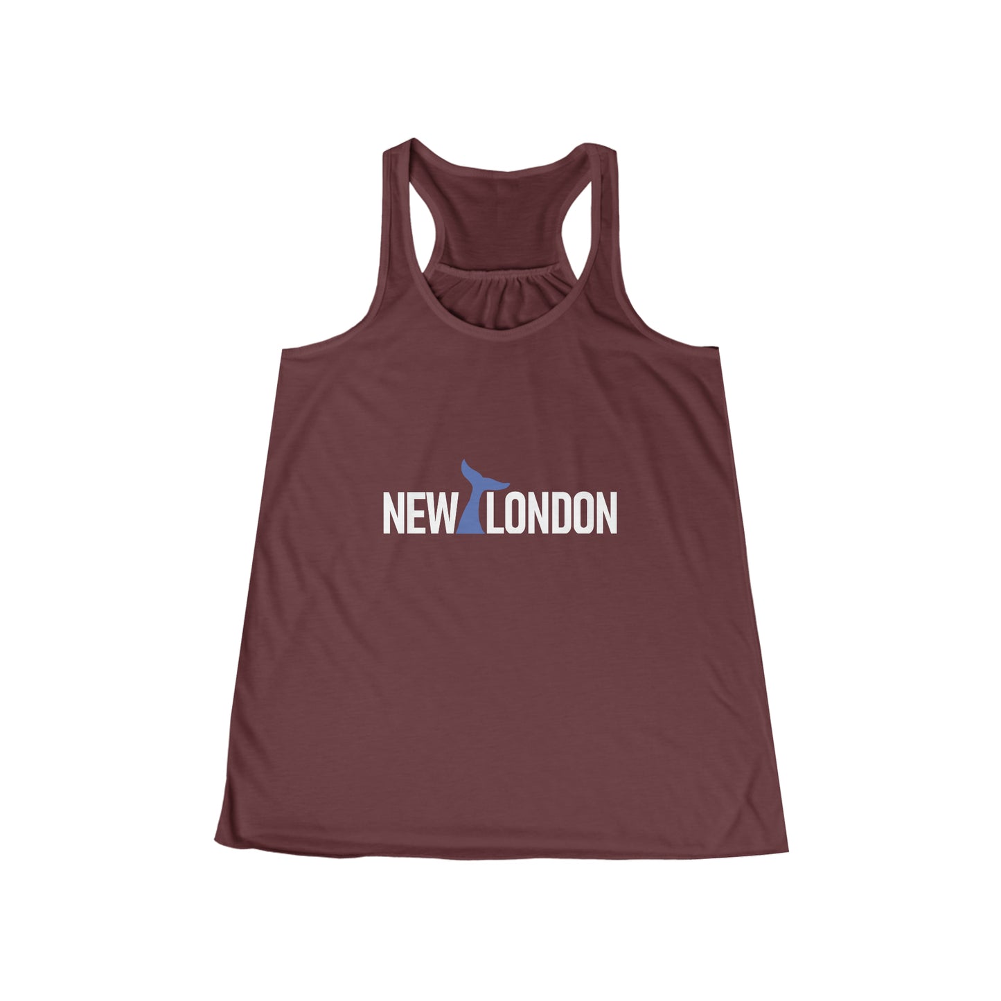 New London CT Whale Tail Women's Flowy Racerback Tank