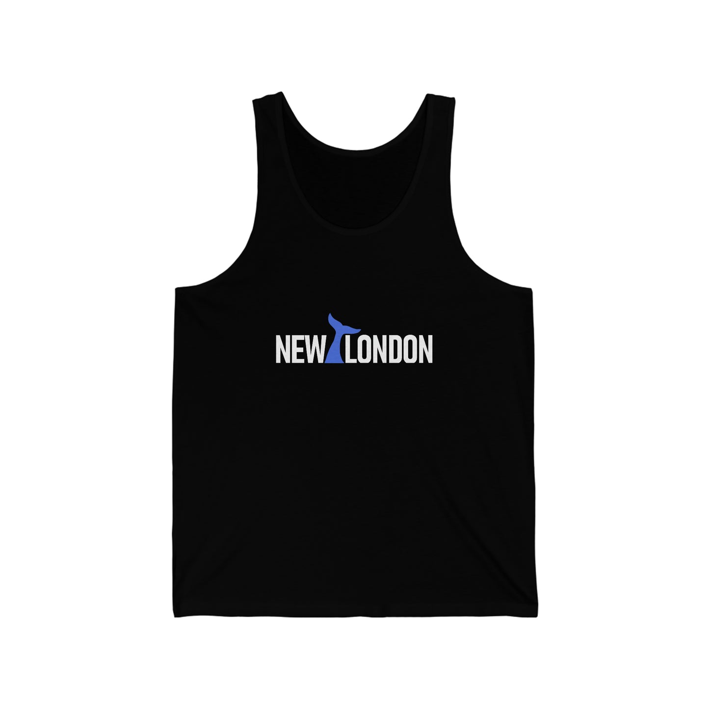 New London CT Whale Tale in a Ship Wheel Unisex Jersey Tank