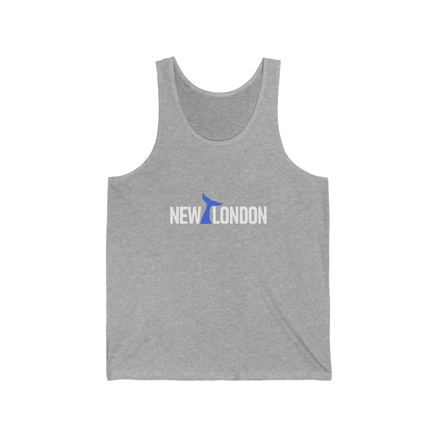 New London CT Whale Tale in a Ship Wheel Unisex Jersey Tank