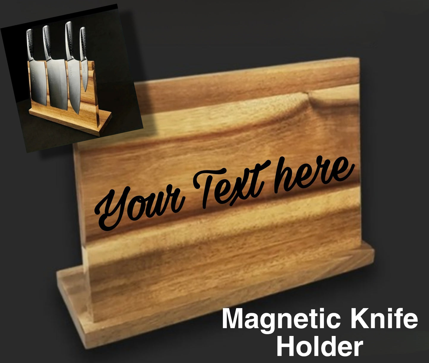 Free Standing, Magnetic, Wood Knife Holder